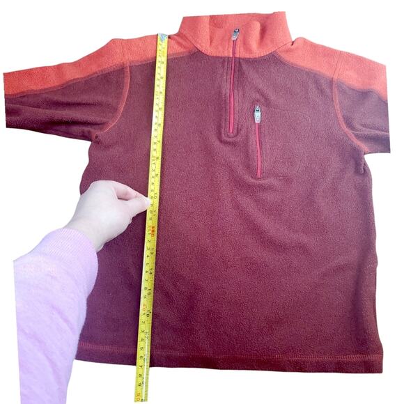 L.L. Bean Fleece Quarter Zip Pullover Sweater Burnt Orange Kids Size Small 8 - Picture 6 of 8